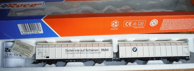 Roco 44161 H0 BMW ÖBB Container 2 Wagen Set Himrrs ''AAE Cargo'' boxed, sehr guter Zustand