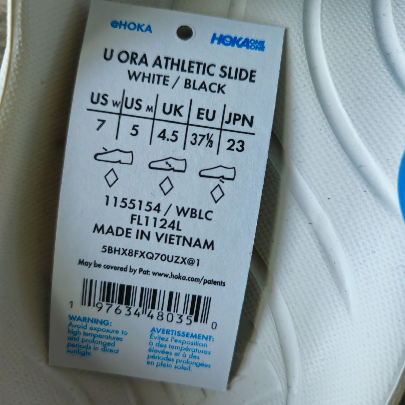 Hoka Ora Athletic Recovery Slide Black White Mens 5 / Womens 7 Sandal thumbnail 16