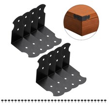 8 Pcs Decorative Corner Brackets, 1.7"x1.7"x1" Metal Corner Protectors, Black