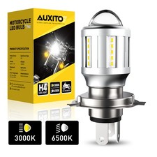 H4 9003 HB2 LED Bulb Motorcycle Bulbs High/Low Beam 3000K Amber 6500K White 10W