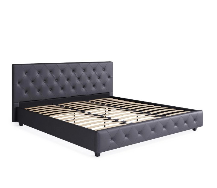 DHP Dakota Upholstered Platform Bed QueenGray Faux Leather 4