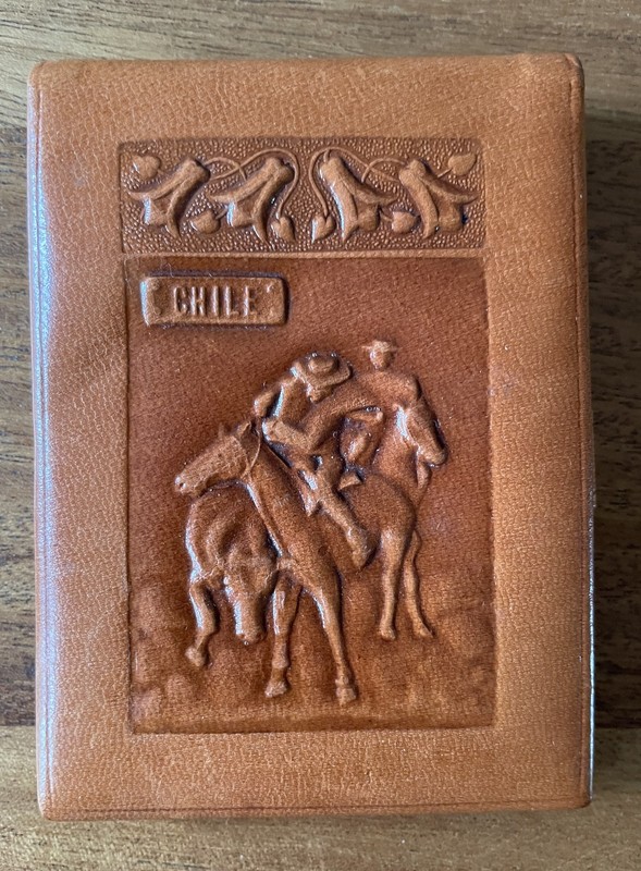 Vintage Handcrafted Embossed Huaso Cowboy Notepad Journal Mexican travel notes