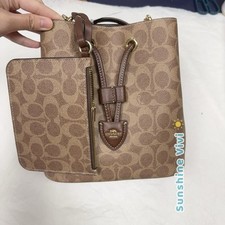 NWT Coach Rowan Bucket Bag In Signature Canvas CBH07 Tan Brown