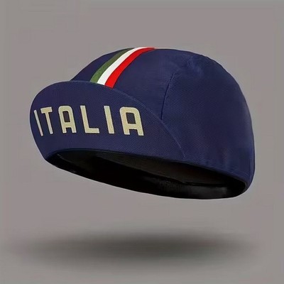ITALIA Retro Vintage Rennrad Mütze Fahrradmütze Radsportkappe Cap - Marineblau