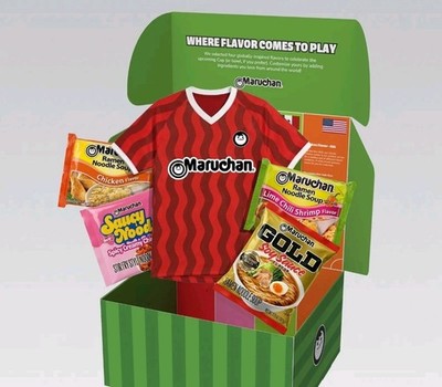 MARUCHAN SOCCER JERSEY (l/xl)  FIFA WORLD CUP NOODLE BOX SET BUNDLE 