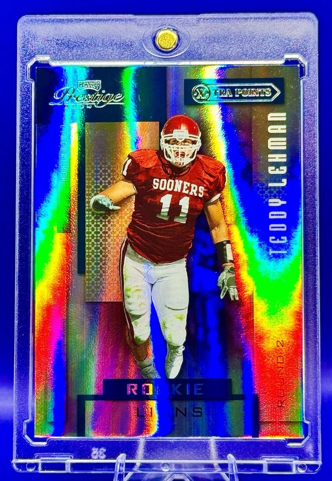 Teddy Lehman Gold Wave /25 Prizm Refractor Card Panini Lions OU Sooners - Image 4 of 4