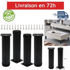 TIMESETL Pieds de Meuble Noirs Réglables en Acier Inoxydable 20