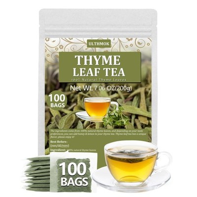 Premium 100 Thyme Leaf Tea Bags, Made with 100% Pure 100 Count (Pack of 1)