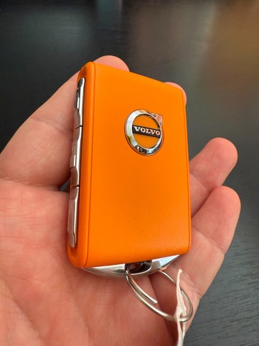 Used Genuine Volvo Key Fob Smart key Remote -Orange (OEM) FCC ID: YGOHUF8423MS - Picture 2 of 6