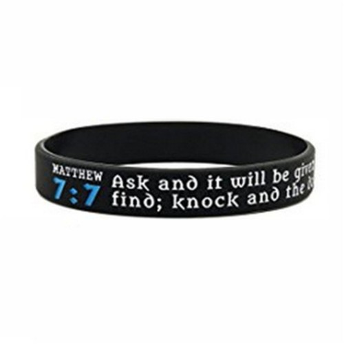 Fashion Bible Verse Wristbands Christian Men Bracelet Silicone Band Bangle - Picture 7 of 12
