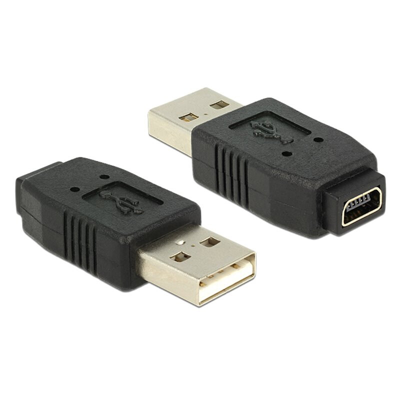 Adattatore Convertitore USB A Maschio a Mini B Femmina Nero
