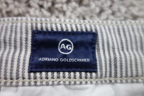 AG Adriano Goldschmied Pants Womens 32 Gray Wide Leg Trouser Striped Stretch - Picture 5 of 11