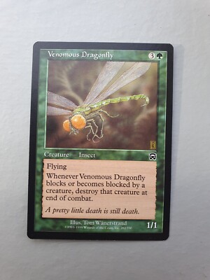 Venomous Dragonfly, MTG Mercadian Masques (1999) Common Green Creature NM