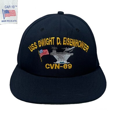 80s　ヴィンテージ　USA製　ベースボールキャップ　USS Dwight D Eisenhower CVN-69　US Navy Vintage USA Made USS Dwight D Eisenhower CVN-69 Snapback Hat Cap