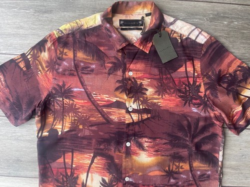 ALL SAINTS RED "SUNBEAM" RELAXED FIT FLORAL S/S SHIRT TOP - SMALL - NEW & TAGS - Picture 4 of 12
