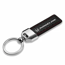 iPick Image Honda Ridgeline Real Carbon Fiber Strap Key Chain with Red stitching