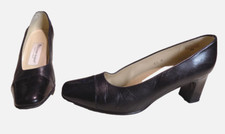 Vtg Etienne Aigner STRADA Black Matte Patent Leather 2.5" Heels Pumps 6.5 Spain