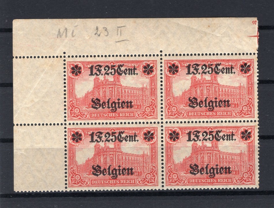Belgium 23II corner block** MNH mint never hinged 200++EUR (R5007