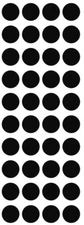3/4" Black Round Label Dots Stickers Color Coding Inventory 3/4 Inch Dot