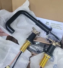 Delta 35894LF-GZ Nicoli Widespread Bathroom Faucet with Drain Black & Bronze