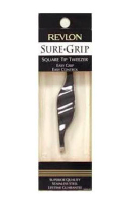 Revlon Sure Grip Square Tip Tweezer Easy Grip Stainless Steel