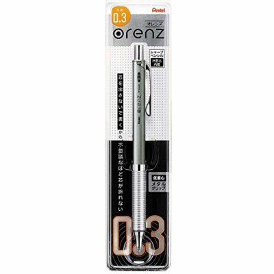Pentel Mechanical Pencil, Orenz, with Metal Grip, 0.3mm, Silver
