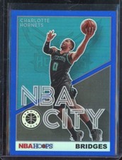 2019-20 Panini NBA Hoops Premium Stock Miles Bridges NBA City Blue Holo Prizm