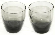 LIBBEY - CLASSIC SMOKE Gray - Set of 2 COOLERS / TUMBLERS 4" LOWBALL Glasses