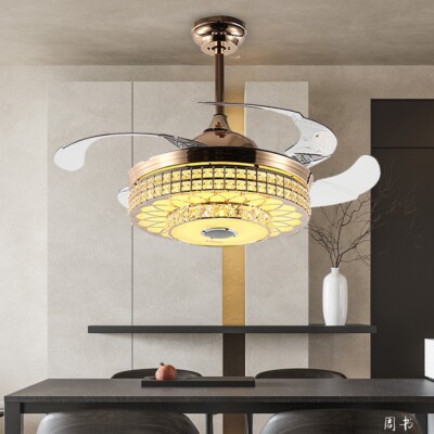 42'' three-color bluetooth music crystal invisible fan light with remote control
