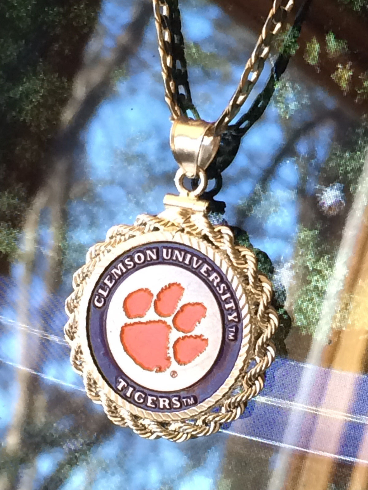 STERLING SILVER PENDANT W/ NCAA CLEMSON TIGERS a or b SETTING JEWELRY GIFT Popularny, autentyczny