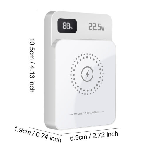 10000mAh Magnetic Power Bank PD 20W Fast Charging Wireless Charger For iPhone 16 - Picture 12 of 14