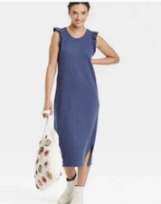 Universal Thread Size M Tank Dress Midi Ruffle Sleeve All Cotton