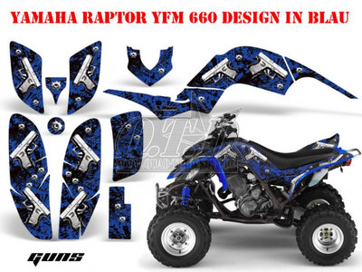 AMR RACING DEKOR GRAPHIC KIT ATV YAMAHA RAPTOR 125/250/350/660/700 GUNS B