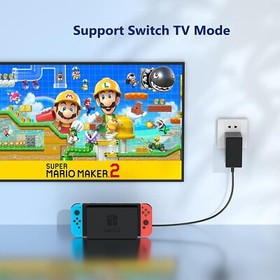 Fast Charging AC Adapter for Nintendo Switch - Supports TV Mode & Dock Station