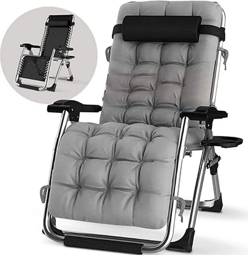 NAIZEA Outdoor Lounge Chairs Zero Gravity Chair Folding Beach Chaise Recliner - Picture 3 of 12