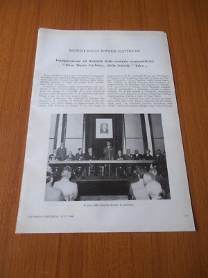 1960 EINWEIHUNG DES THERMOKRAFTWERKS BÄR MARIO CORBINO in Augusta