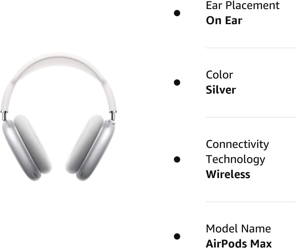 Apple AirPods Max Wireless Over-Ear Headset - Silver MGYJ3AM Apple AirPods Max Wireless Over-Ear Headset - Silver MGYJ3AM