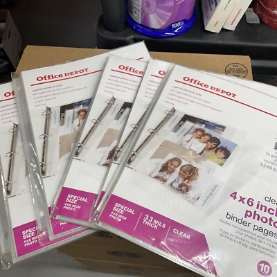 Office Depot Photo Binder Pages, 4 x 6'', One Direction, Clear, 50 Pages Total S9
