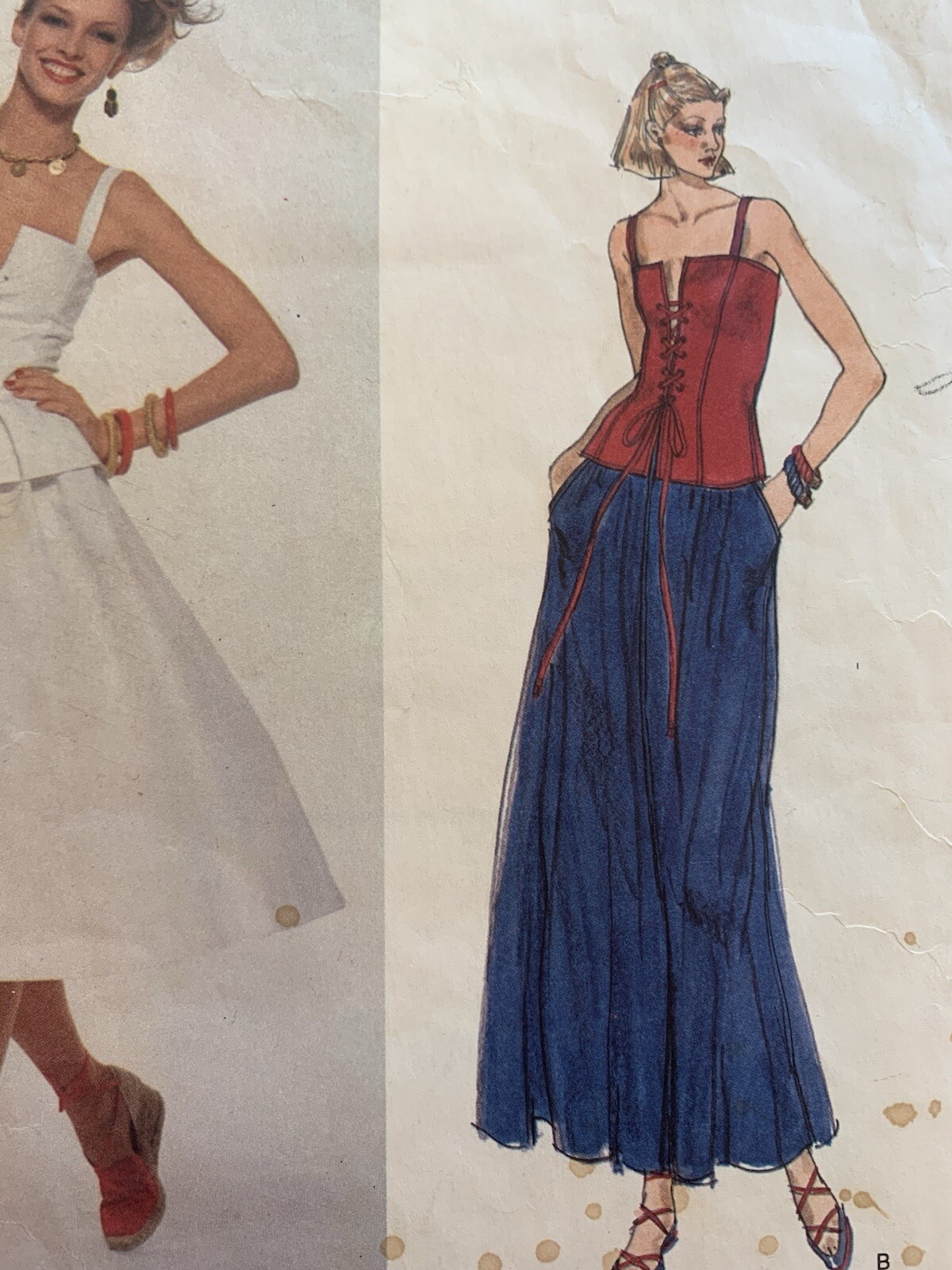 Completo top e gonna vintage Vogue Paris Yves Saint Laurent Misses taglia 8