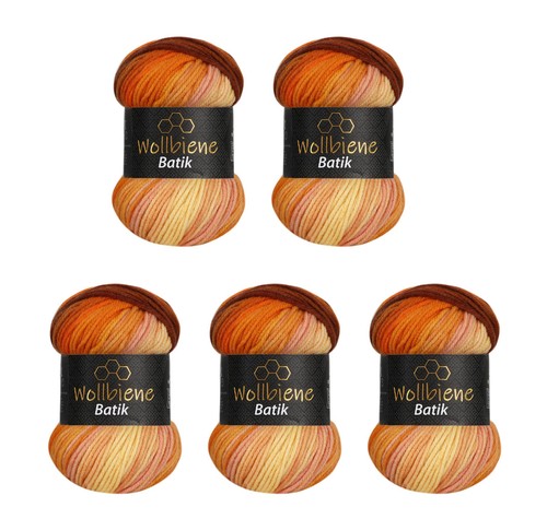Wollbiene Batik Wolle fantastischer Farbverlauf 5x100g Multicolor Strickwolle - Bild 75 von 89