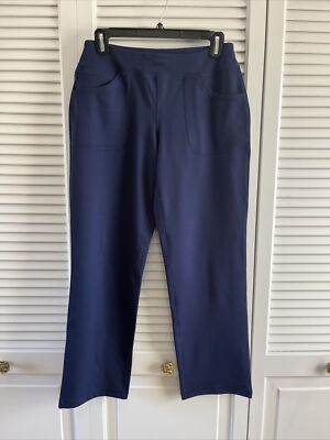 Lands' End Women's Active 5 Pocket Pants Elastic Waist Yoga Navy Blue XS  NWOT