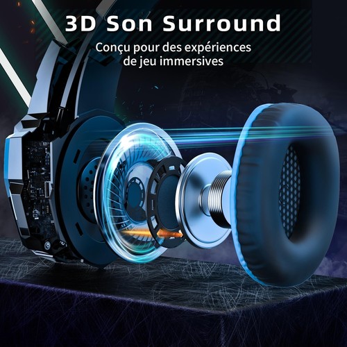 Casque Gaming 3.5mm avec Microphone, Enceinte 50mm pour PS5, PS4, Xbox, PC - Photo 3/6