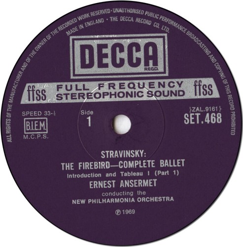 DECCA SET-468 2LP STRAVINSKY Firebird (With Rehearsal) ANSERMET New Philharmonia - Picture 3 of 3