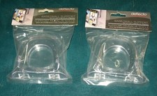 Lot of (2) Brand New DEFLECTO Clear Base / Wall Support 4" x 3-5/8" x 1-3/8"