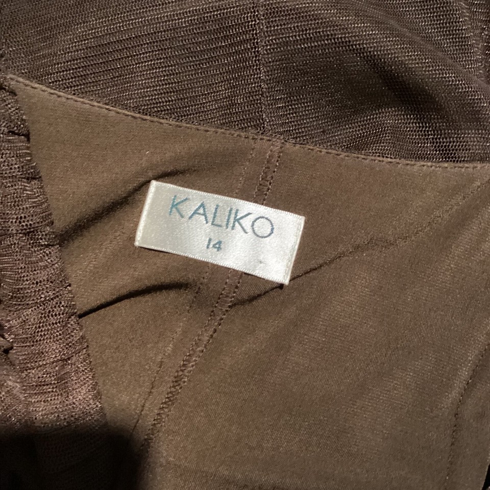 Kaliko fit and flare beaded cocktail dress size 14 party wedding