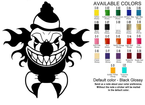 Scary Clown Vinyl Decal Sticker Car Window Art Wall Laptop Halloween USA Seller - Picture 8 of 11