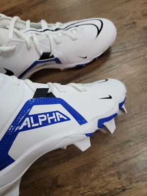 New Nike Alpha Menace 3 Shark Football Cleats White Blue  display picture 3