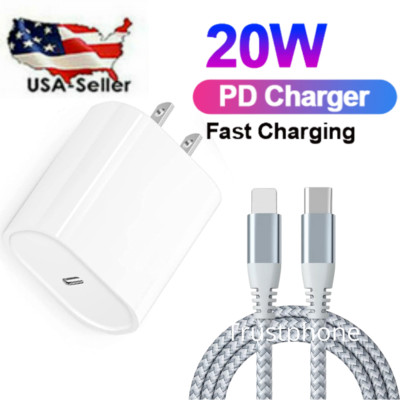 PD 20W Fast Charger Power Adapter 10FT Cable For iPhone 13 12 Pro Max 8 7 Plus