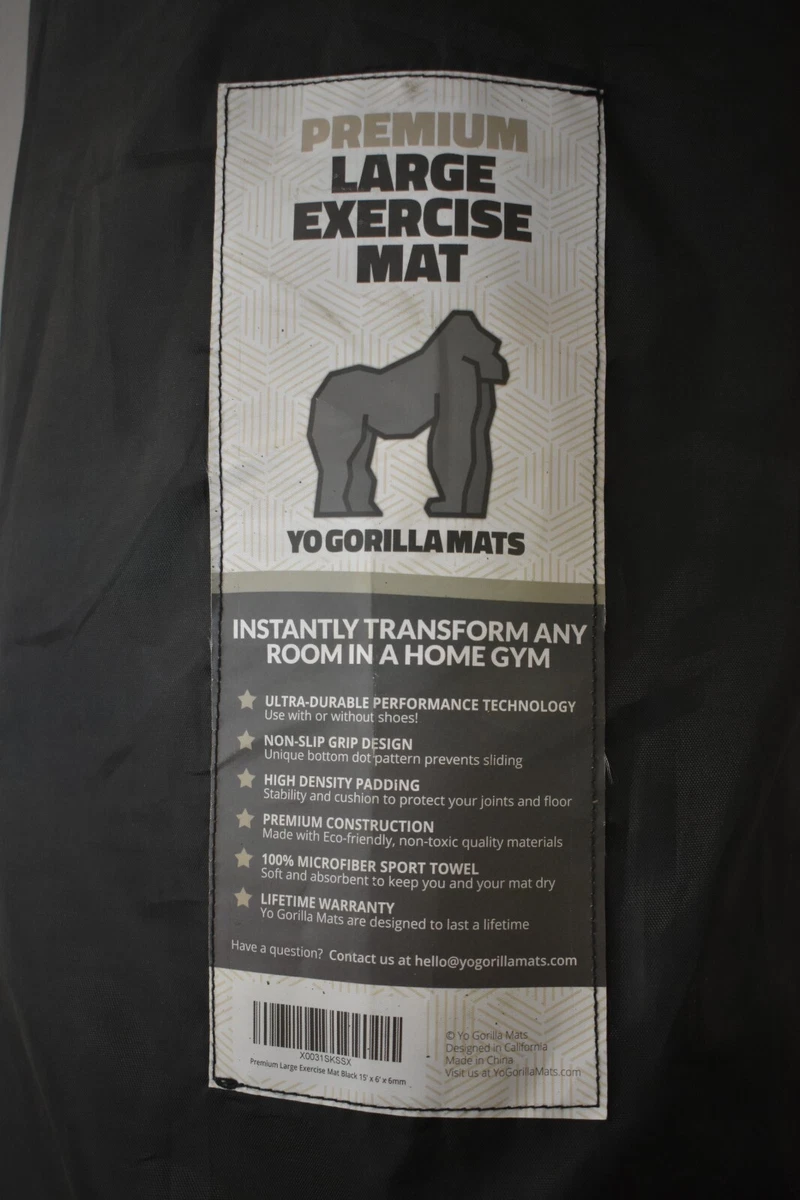 Gorilla Mats Premium Extra Large Yoga Mat 15 x 6 x .25