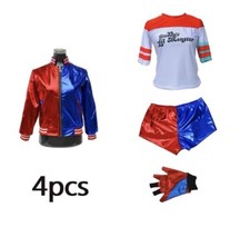 Harlequin Sex Cosplay Costume Red Blue Property Of Joker Jacket Fancy Outfit